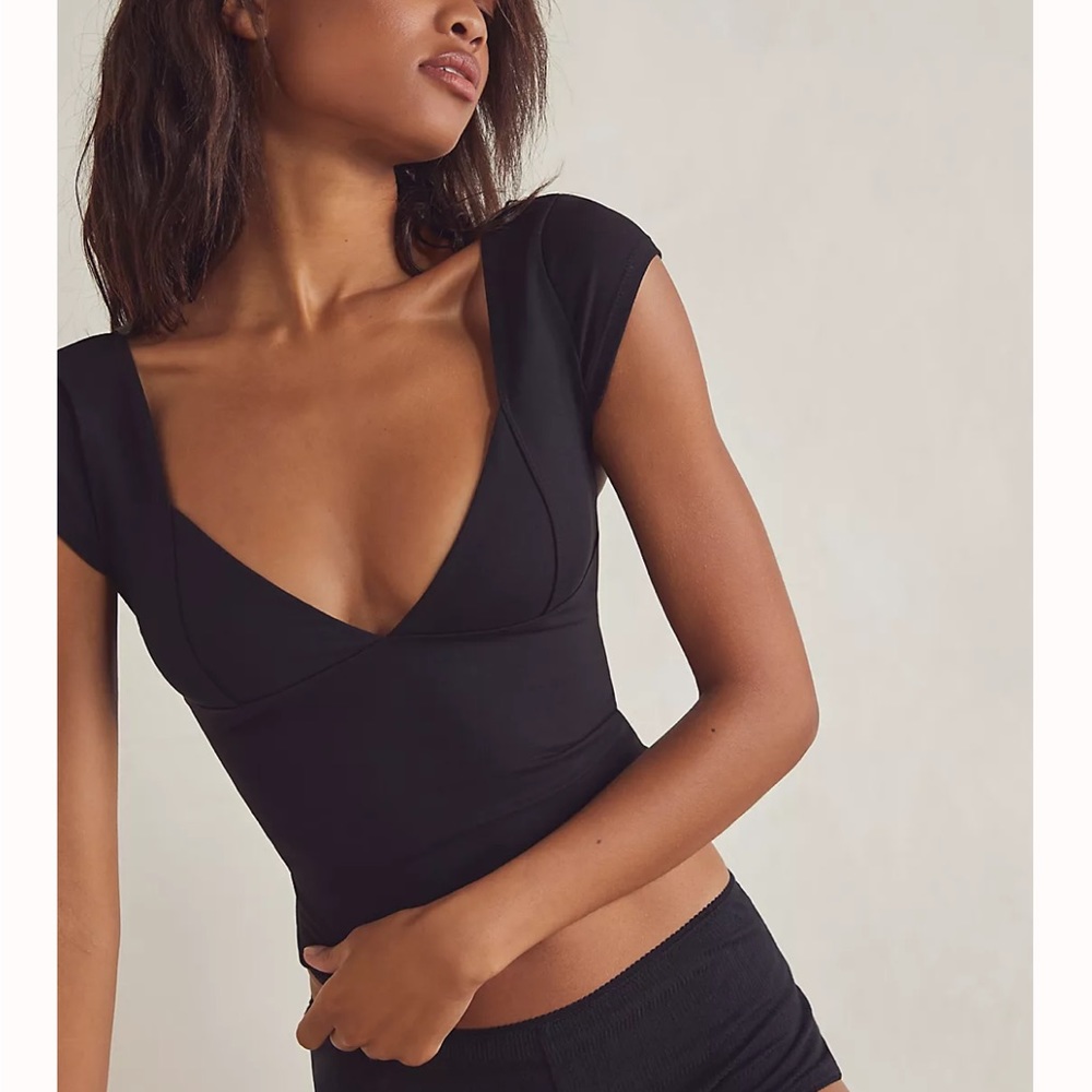 Free people black duo corset cami